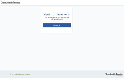 Sign in to Carrier Portal - Green Mountain Technology