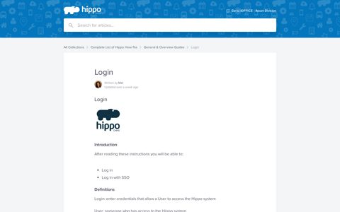 Login | Hippo Help Center - Hippo CMMS