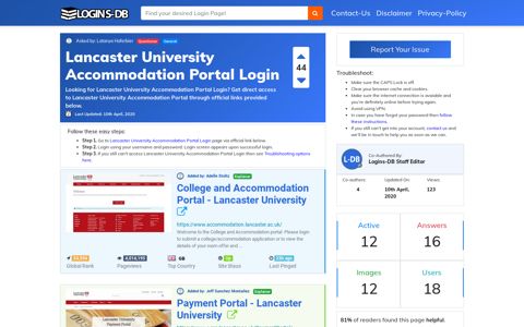 Lancaster University Accommodation Portal Login - Logins-DB