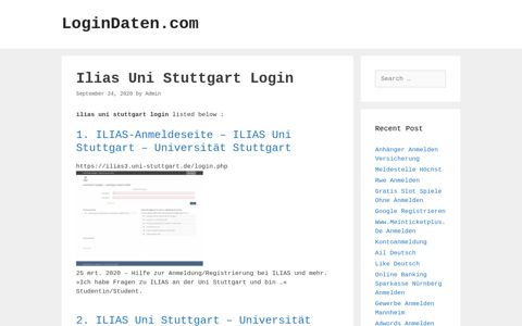 Ilias Uni Stuttgart - Universität Stuttgart - LoginDaten.com