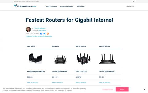 Fastest Gigabit Wi-Fi Routers | HighSpeedInternet.com