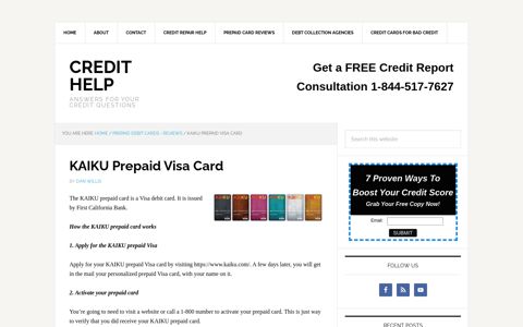 KAIKU Prepaid Visa Card - Credit Help