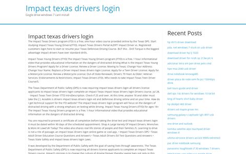 Impact texas drivers login - sourteogi.myq-see.com