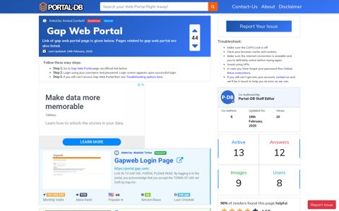 Gap Web Portal