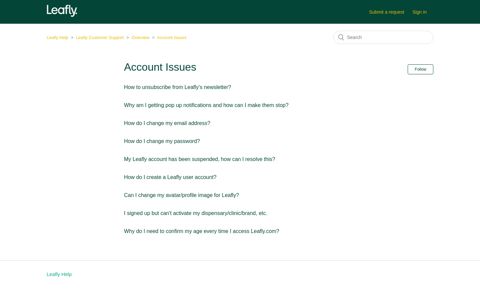 Account Issues – Leafly Help