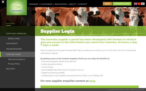Supplier Login - Greenlea