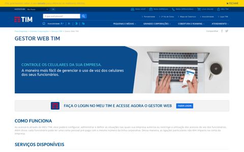 Gestor Web TIM - Facilidades - Serviços TIM - Grandes ...