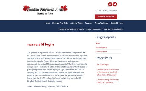 nasaa efd login - Canadian Designated Drivers