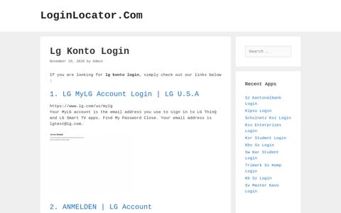 Lg Konto Login - LoginLocator.Com