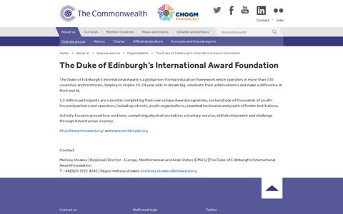The Duke of Edinburgh's International Award Foundation | The ...