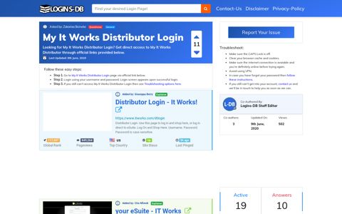 My It Works Distributor Login - Logins-DB