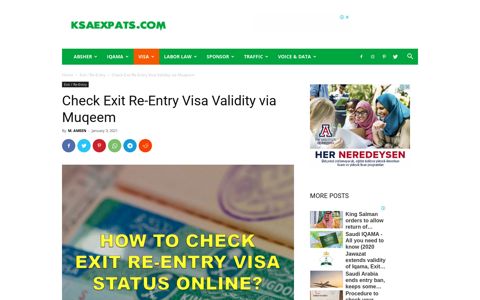 Check Exit/Re-Entry Visa Validity via Muqeem | KSAEXPATS ...