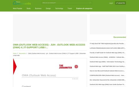 OWA (Outlook Web Access) - juh - Documents MX