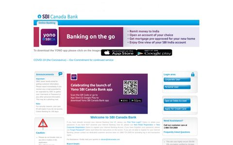SBI Canada Bank - OnlineSBI Global