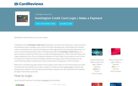 Huntington Credit Card Login | Make a Payment - Card Reviews