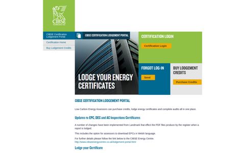 CIBSE Certification Lodgement Portal