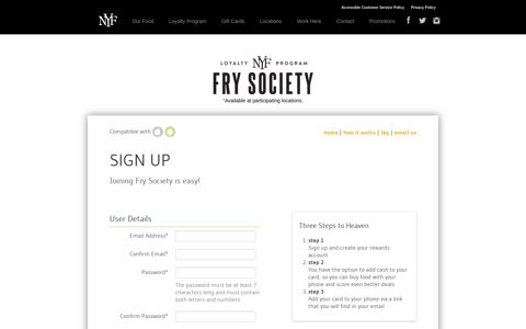 Sign up - New York Fries
