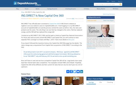 ING DIRECT Is Now Capital One 360 - Deposit Accounts