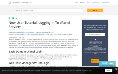 New User Tutorial: Logging In To cPanel Services | Liquid Web