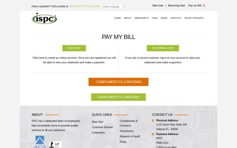 Pay My Bill - ISPC Financing