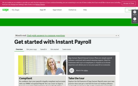 Sage Instant Payroll - Get started with Instant Payroll - My Sage