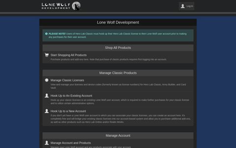 License Administration Login - Lone Wolf Development
