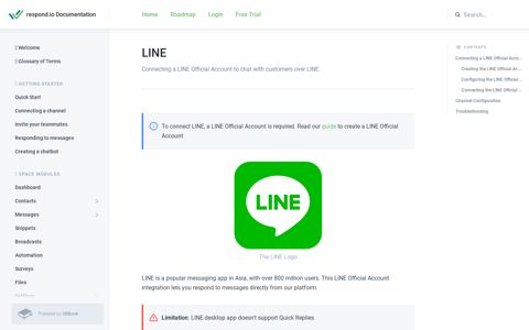 LINE - respond.io Documentation