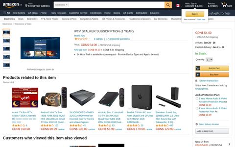 IPTV STALKER SUBSCRIPTION (1 YEAR): Amazon.ca ...