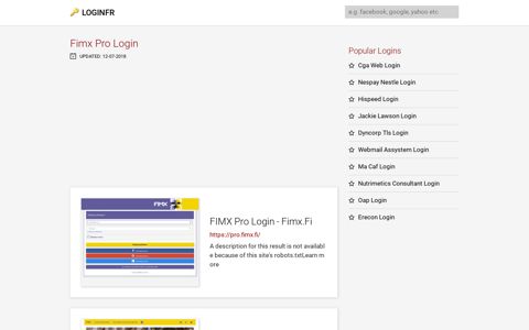 Fimx Pro Login | Se connecter à Fimx Pro