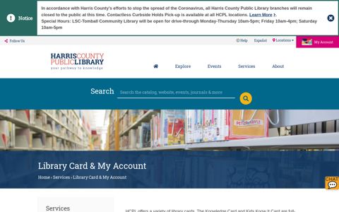 Library Card & My Account | Harris County Public Library