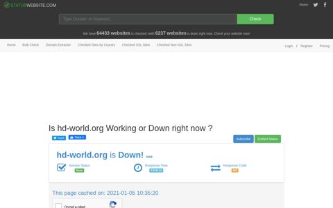 Is hd-world.org Working or Down right now ? | StatusWebsite ...