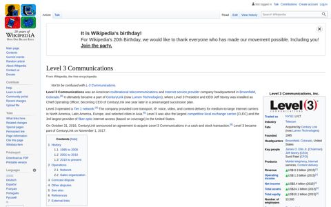 Level 3 Communications - Wikipedia