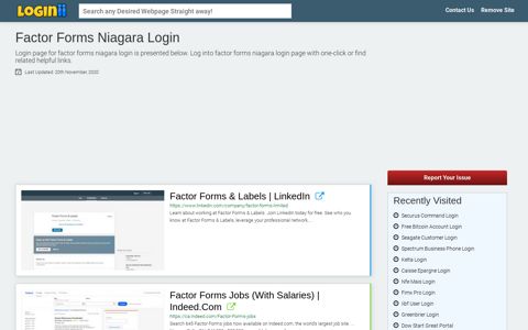 Factor Forms Niagara Login - Loginii.com