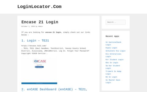 Encase 21 Login - LoginLocator.Com