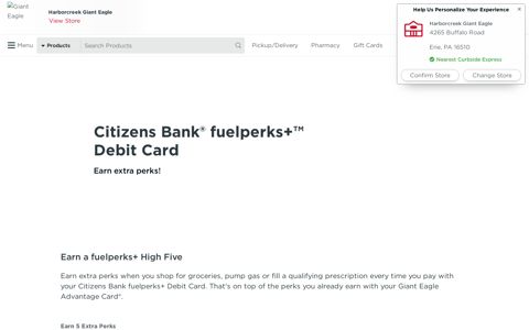 Citizens fuelperks+™ Debit | Giant Eagle