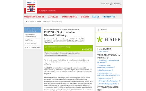ELSTER - ELektronische STeuerERklärung | Ihr digitales ...