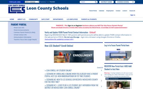 Parent Portal / Portal User Info - Leon County Schools