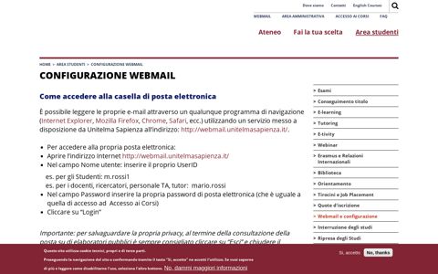 Webmail e configurazione - Unitelma Sapienza
