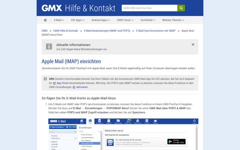 Apple Mail (IMAP) einrichten - GMX Hilfe