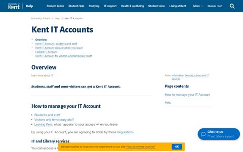Your Kent IT Account: students and staff - Help - University of ...