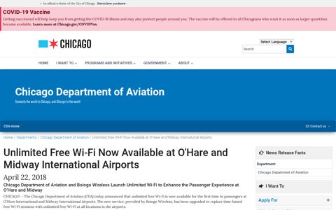 Unlimited Free Wi-Fi Now Available at O'Hare and Midway ...