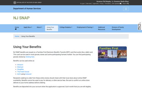 NJ SNAP | Using Your Benefits - NJ.gov