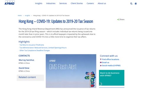 Hong Kong – COVID-19: Updates to 2019-20 Tax Season ...