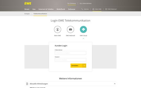 Login EWE Telekommunikation - EWE Webmail