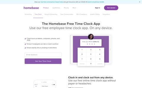 Free Employee Online Time Clock App | Homebase