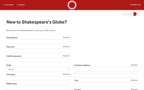Create an Account | Shakespeare's Globe