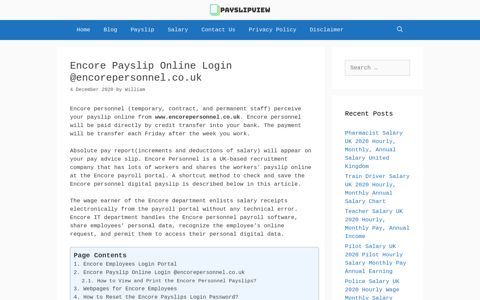 Encore Payslip Online Login - Encore Personnel - Payslipview