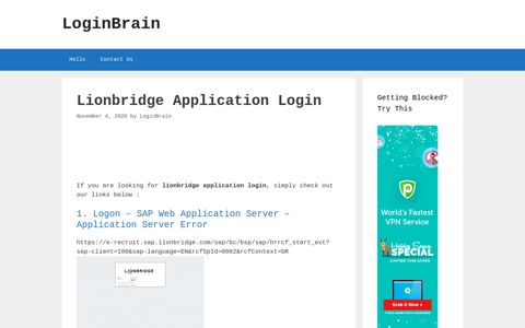 Lionbridge Application - Logon - Sap Web Application Server ...