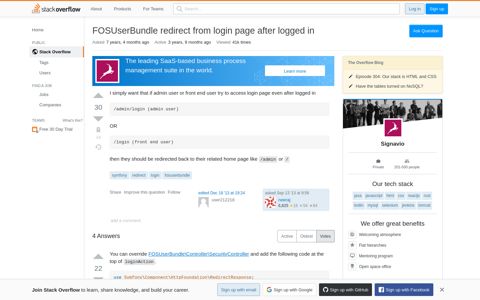FOSUserBundle redirect from login page after logged in ...