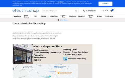 Store Location & Contact Details | electricshop.com